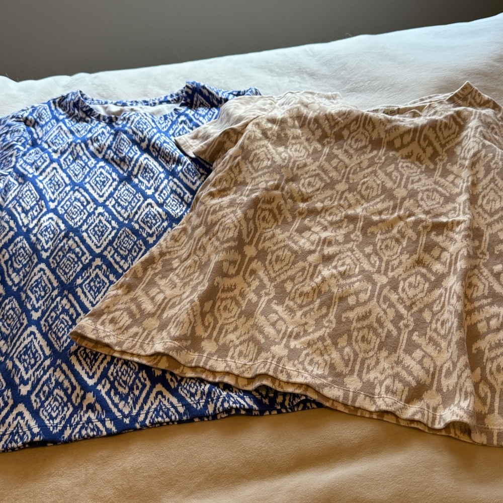 Studio Works Cream and Brown Tee and blue tee